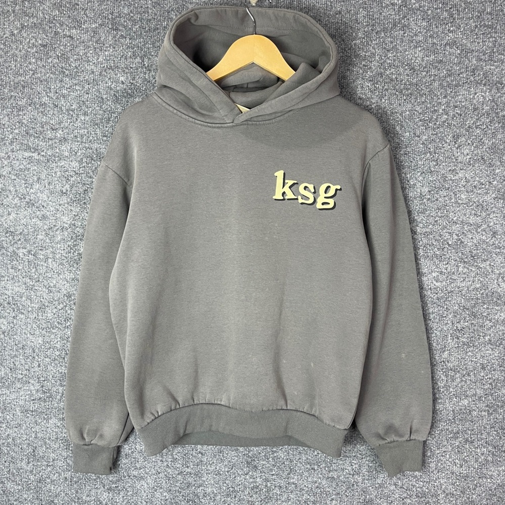 Kanye West Kid Cudi KSG Hoodie Gray Camp Flog Gnaw Concert Merch Adult